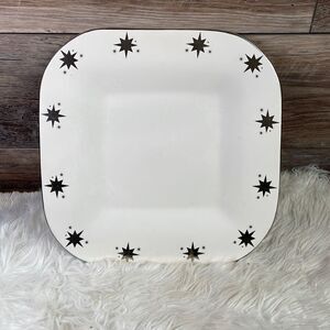 Bath and Body Works Holiday Serving Plate, Vintage 1999, White w/Stars 11 1/2”